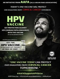 Allu Arjun Fans Association takes the initiative to promote HPV vaccination drive