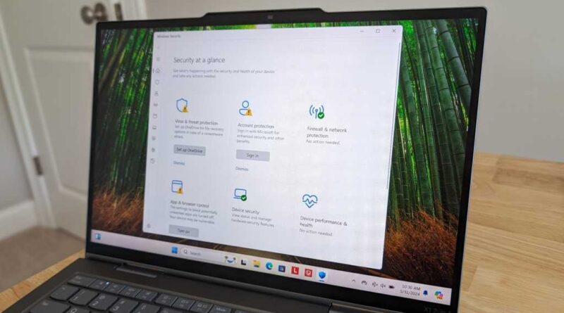 Windows security on Lenovo laptop