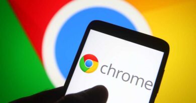 Chrome logo on phone in front of Chrome logo on screen