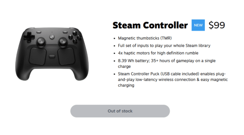 Steam Controller out of stock