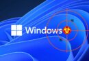 Windows logo with a threat malware antivirus crosshair