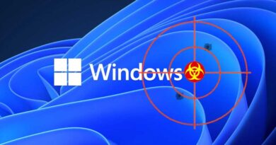 Windows logo with a threat malware antivirus crosshair