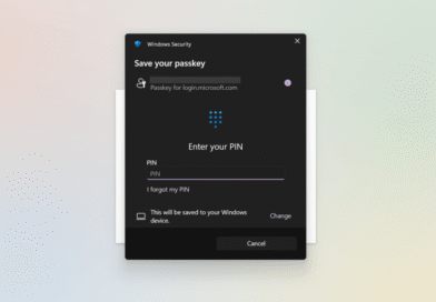 Creating a passkey for Microsoft account - default option