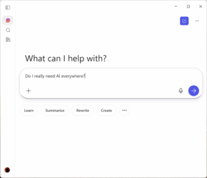 Microsoft Copilot prompt box
