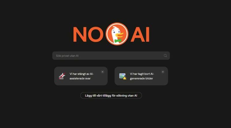 duckduck go no ai tillägg