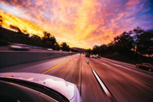 Cars driving on highway