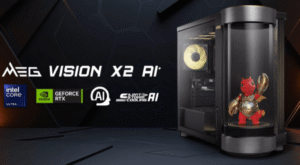 MSI vision X2 AI+ desktop with AI avatar