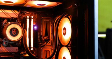 Desktop PC fans cooling inside open case