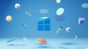 Windows 11 Logo with celebration background