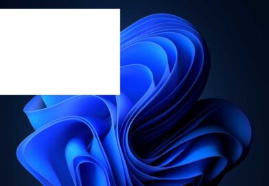 Windows 11 dark background with a white rectangular window in the corner