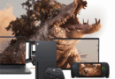 ROG Xbox Ally X and Xbox Series X console, with TV and laptops behind