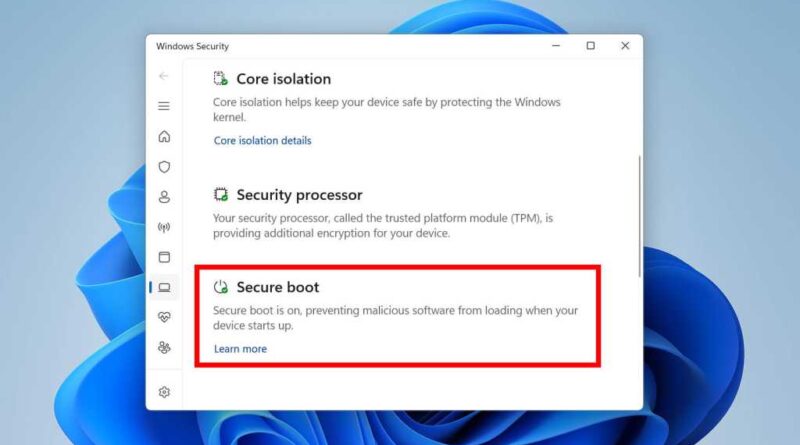 Windows 11 Secure Boot certificates status message