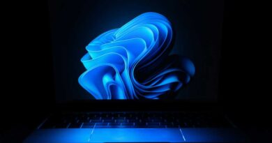 Windows default background on a laptop