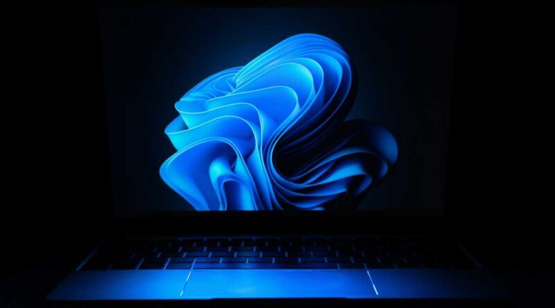 Windows default background on a laptop