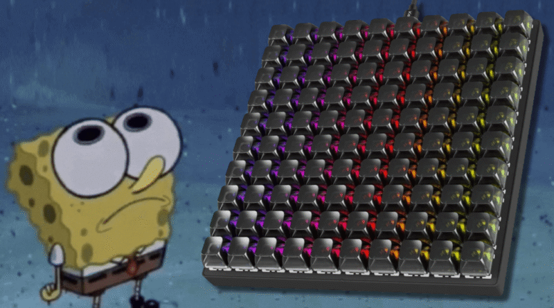 Keychron macro pad spongebob meme