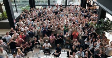 A wide-angle crowd shot of all the Sweden-based lovable employees.