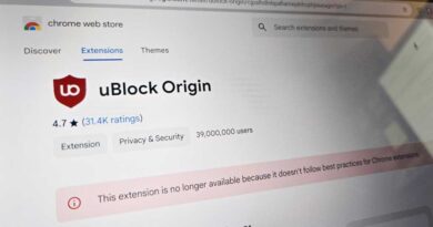 uBlock Origin Chrome Web Store page, showing that it's no longer available