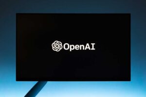 OpenAI logo on a computer monitor