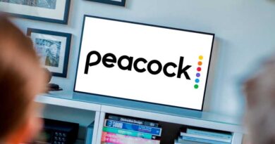 Peacock logo on a TV screen