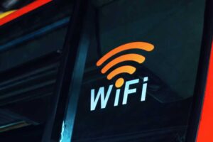 Wi-Fi symbol on a sign