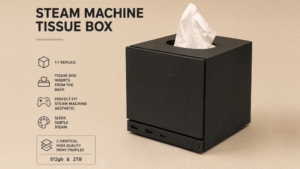 Steam Machine tissue box with "specs"