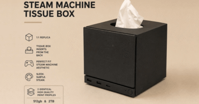 Steam Machine tissue box with "specs"