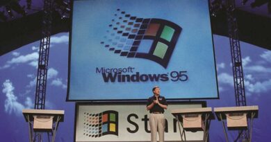 Bill Gates at the launch of Windows 95