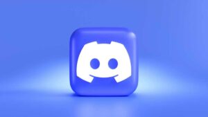 Discord icon as a block on a blue-purple background