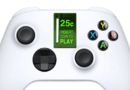 Xbox controller with insert coin to play graphic