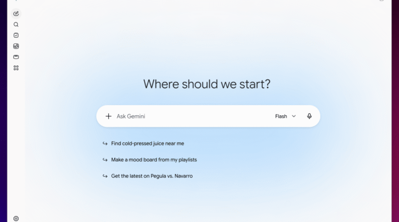 Google Gemini app for Windows signed in