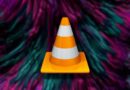 VLC app icon on abstract background