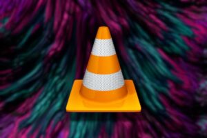 VLC app icon on abstract background