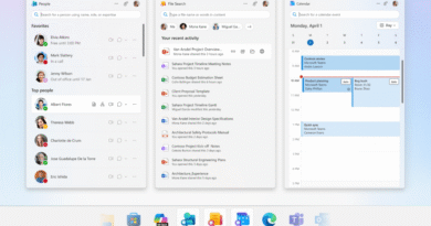 Microsoft 365 companion apps, People, File Search, and Calendar