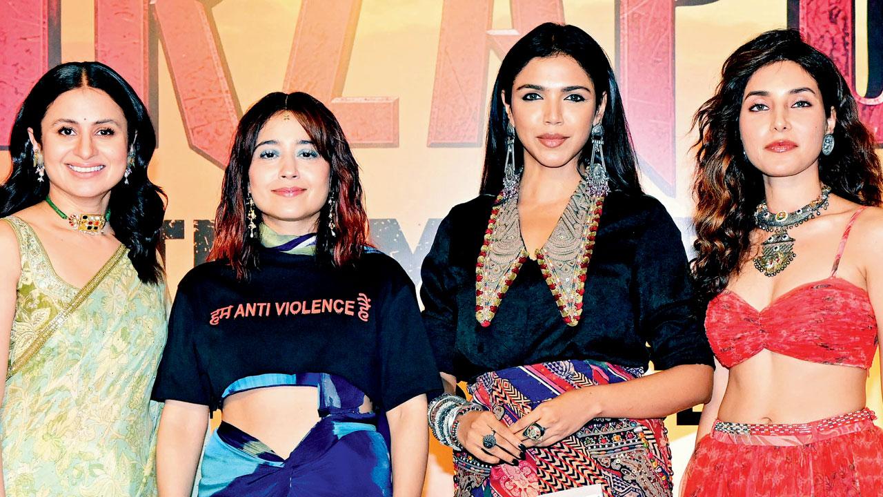 (L-R) Rasika Dugal, Shweta  Tripathi, Shriya Pilgaonkar, and  Harshita Gaur at the trailer launch