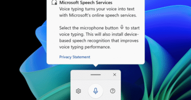 Windows 11 Dictation feature with usage instructions in a tooltip screenshot
