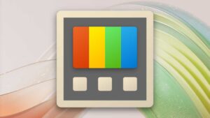 Microsoft PowerToys logo on background