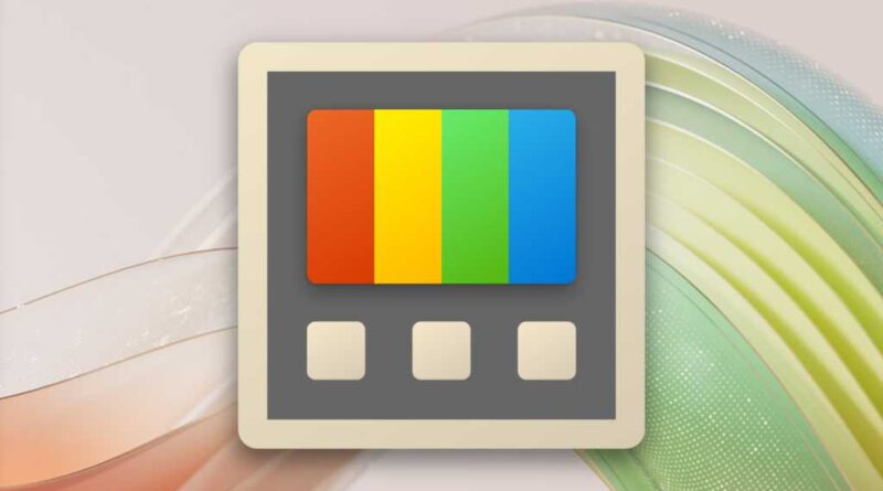 Microsoft PowerToys logo on background