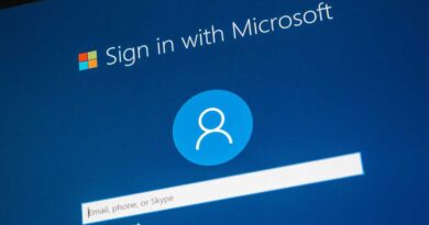 Microsoft signin screen for Windows 10