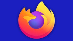 Firefox logo on a bold high-contrast background